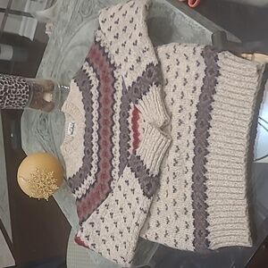 WOOLRICH MEN'S WOOL KNITTED CHUNKY COASTAL SWEATER SMALL